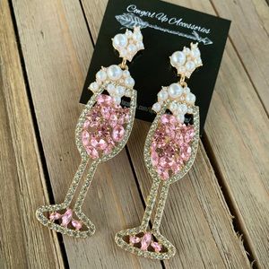Sparkling Champagne pink earrings